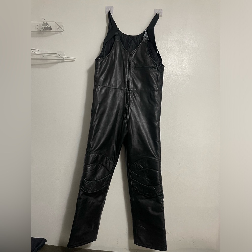 Wolf Of Canada Leather Overalls Motorcycle Pants Size Large